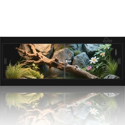 Image of 20 Gallon PVC Reptile Enclosure, RepWild 30 inchx12 inchx12 inch Terrarium /Tank with Heavy-Duty Screen Top, Glass Sliding Doors & Lock for Bearded Dragons, Ball Python, Geckos, Lizards