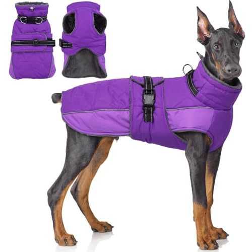 QBLEEV Warm Dog Jacket - Reflective, Adjustable Winter Coat