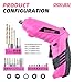 DOWELL Power Electric Cordless Screwdriver Set Rechargeable 3.6V Power Screwdriver Kit Tools for Women with 27pcs Accessories Pink