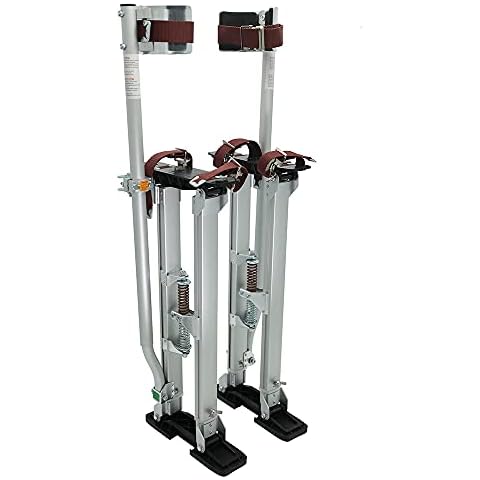 IN WHICH BAY Drywall Stilts Walking Taping Professional Aluminum Tool Stilt 24"-40" for Sheetrock Painting or Cleaning（Silver ） Cover