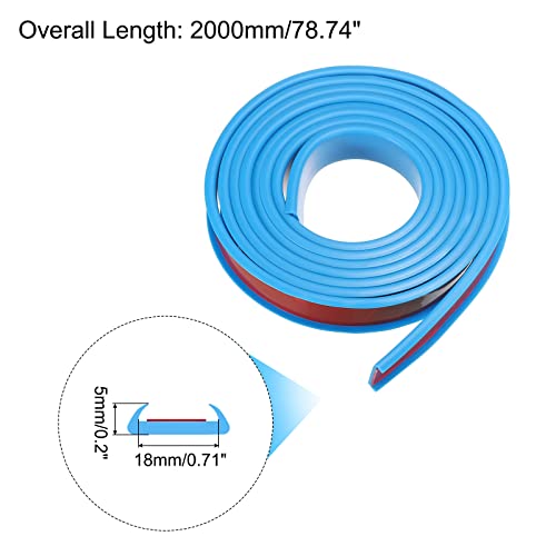Image of uxcell U Shape Furniture Edge Banding, 2M Self Adhesive Flexible Edging Trim, 5x18mm TPE Edge Guards for Cabinets Furniture Repair Restoration, Blue