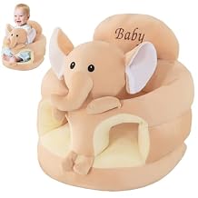 Baby Floor Seat, 17.7 Inch Cute Elephant Learn to Sit Baby Seat with Thickened Support Plate, Soft & Elastic for Toddler.