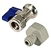 SPARES2GO American Fridge Freezer 15mm Compression Valve 1/4" 3/4" BSP Water Tap Pipe Adaptor Connector