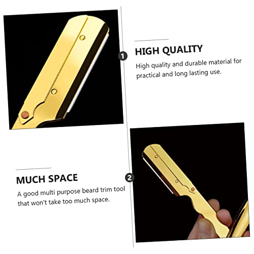 KALLORY Suporte De Navalha Gravado Barbeador Reto Ferramenta Para Aparar Barba Porta-navalha Porta B