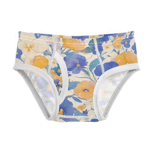 KLL The Garden Tricolor Pansy Flower Toddler Boys' Comfort Boxer Briefs Cute Children Panties