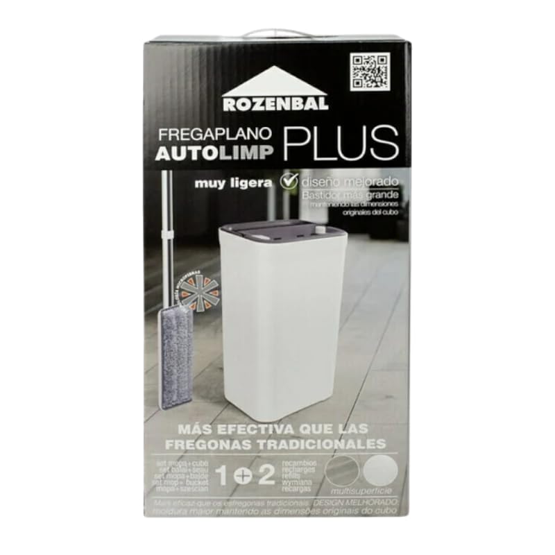 Laboncler MOPA Fregaplano Autolimp Plus, Sistema de Limpieza Autolimpiable con Cubo de 9 litros, Mango Extensible, Incluye 2 Paños de Microfibra