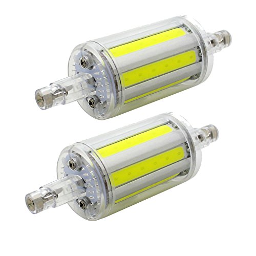 2 Pack, R7S 78mm COB LED Bulbs - Daylight 6000K - 8W / 500LM - Not Dimmable - AC85-265V - J Type Double Ended 70W R7S J78 Halogen Bulb Replacement