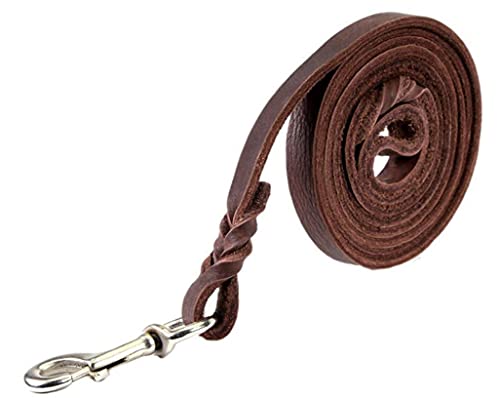 Correa de piel auténtica para perros grandes de 165 cm x 1,2 cm Cover