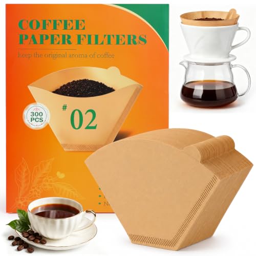 Image of BYKITCHEN #2 Cone Coffee Filters, 300 Count, Unbleached, 2-6 Cup