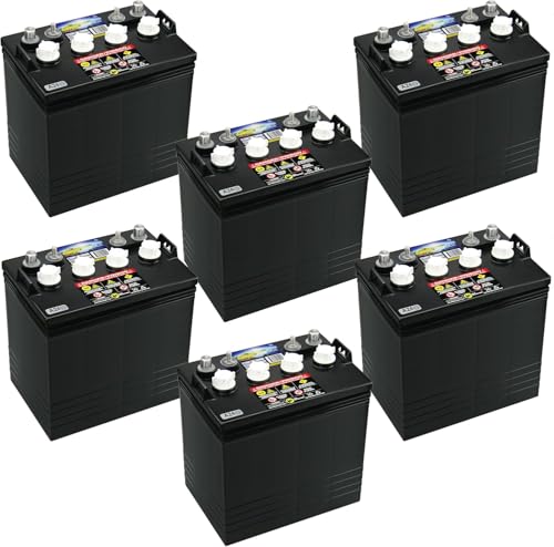 Crown CR-165 8V 165Ah Deep-Cycle Golf Cart Batteries – Full 48V Replacement for Trojan T-875 – GC8 – Fits Club Car, EZGO, Yamaha (Pack of 6)