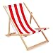 Produktbild Amazinggirl Liegestuhl klappbar aus Holz - Klappstuhl Klappliege Sonnenstuhl Strandstuhl Holzklappstuhl Sonnenstuhl Gartenliegen Rot und weiß 1 Stück