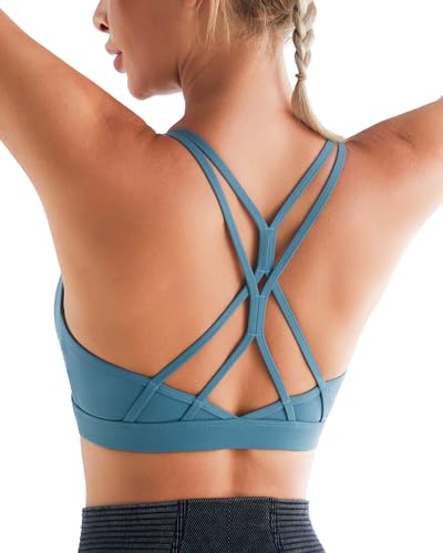 Image of RUNNING GIRL Sports Bras for Women,Strappy Crisscross Back Padded Low Impact Running Sports Bra with Removable Cups