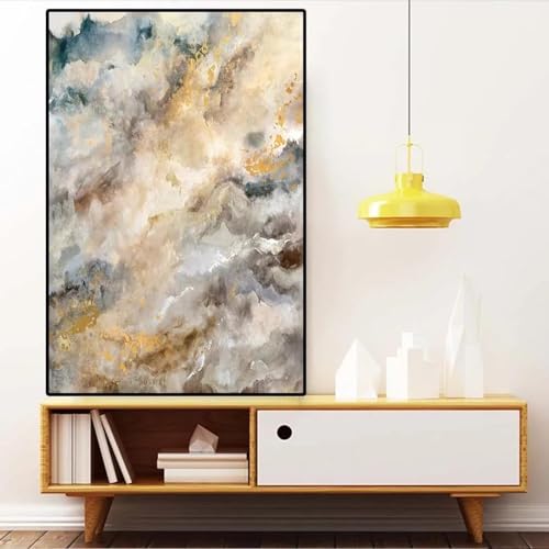 Œuvre d'art dorée abstraite nordique pour illuminer la décoration du salon - 2