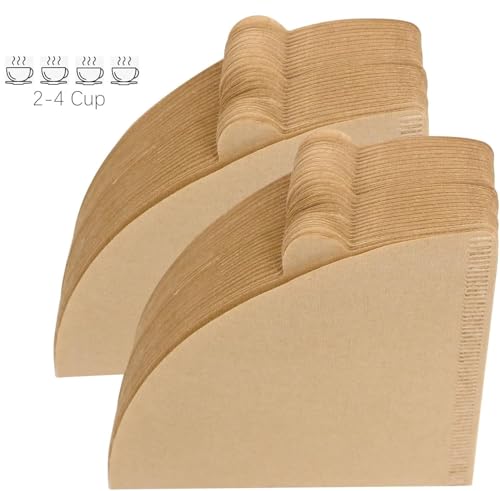 Image of Natural Coffee Filters, Size 02 Cone Filters, Disposable Natural Paper Filters 2-4 Cup, 2 Cone for Pour Over and Drip Coffee Maker (Pack of 100)