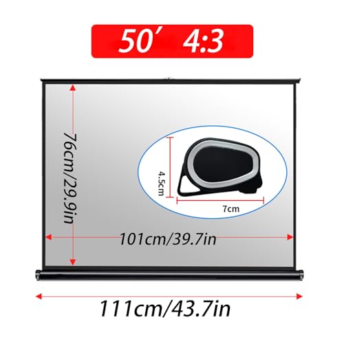 Pantalla de proyección manual portátil 50 pulgadas 4:3 miniatura 7