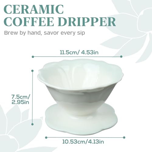 PUNNIO Gotejador de café de cerâmica, requintado gotejador de cerâmica de porcelana para derramar so