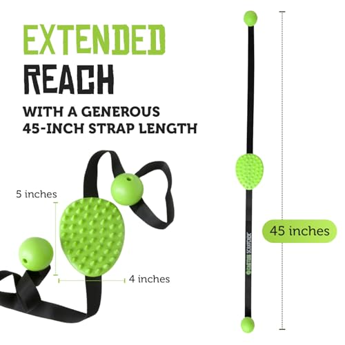 Cactus Scratcher Original Back Scratcher - 2-Sided Back Scratching Tool for Hard-to-Reach Area, Durable 45" Strap with Ball Handles for Towel Like Operation, Universal Gifts for Men and Women, Green