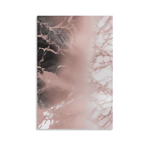 Toile murale marbre or rose pour sublimer la déco de votre chambre