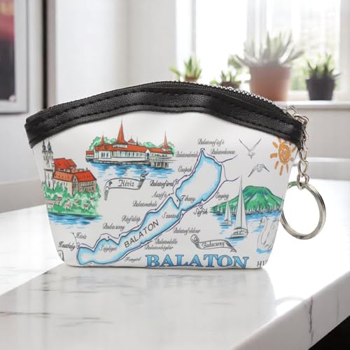 VOCOSTE 1Pcs Money Wallet River Cartoon Coin Purse PU Leather White 10x9cm