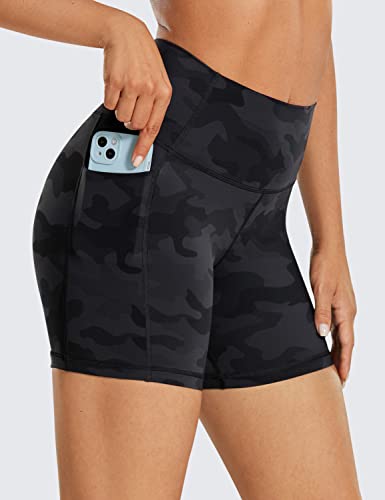 Image of CRZ YOGA Biker Shorts Pockets 5 inch | Naked Feeling, Sleek, Decent Compression, Yoga, High Waisted, for Women