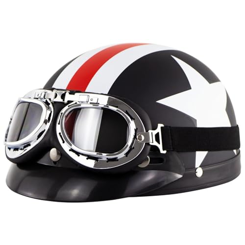 Casque ouvert moto vintage allemand demi-coque cruiser jet