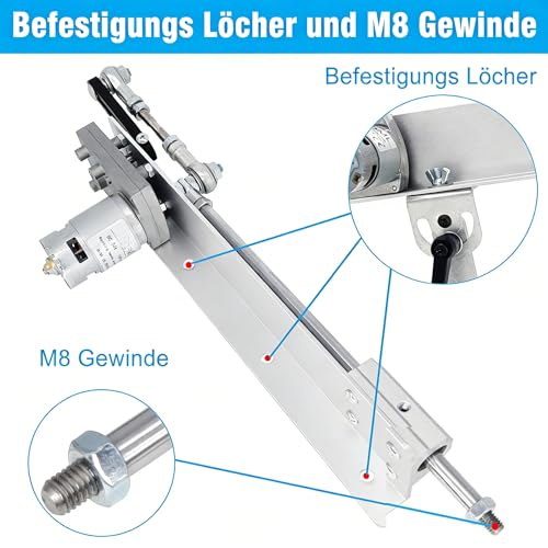 Hubkolben-Zyklus-Lineare-Aktuator Teleskomentor 24V 120rpm Hohe Drehmoment 40lbs Hub 3-15cm Verstellbar, mit Aufgewertetem Stand, Saugnapf, Geschwindigkeitsregler (24V150mm120rpm)