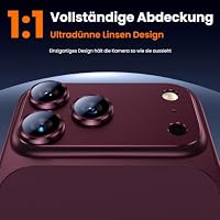 UniqueMe für iPhone 18 Pro Kameraschutz - Burgund, Objektivfolie – Ansicht 6