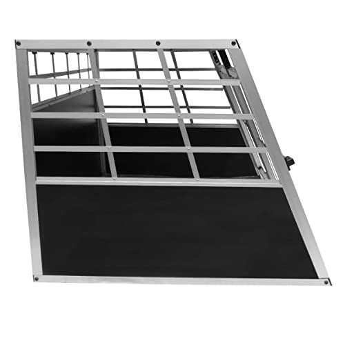 Monster Shop Auto Hundetransportbox große Doppelbox Hundebox Transportbox Gitterbox Fahrzeugbox Kofferraumbox Katzen Hunde Aluminium Trapez