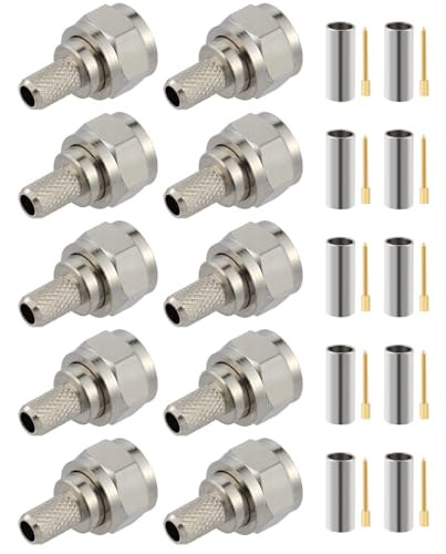 Conectores RF tipo F macho coaxiales x10 miniatura 3