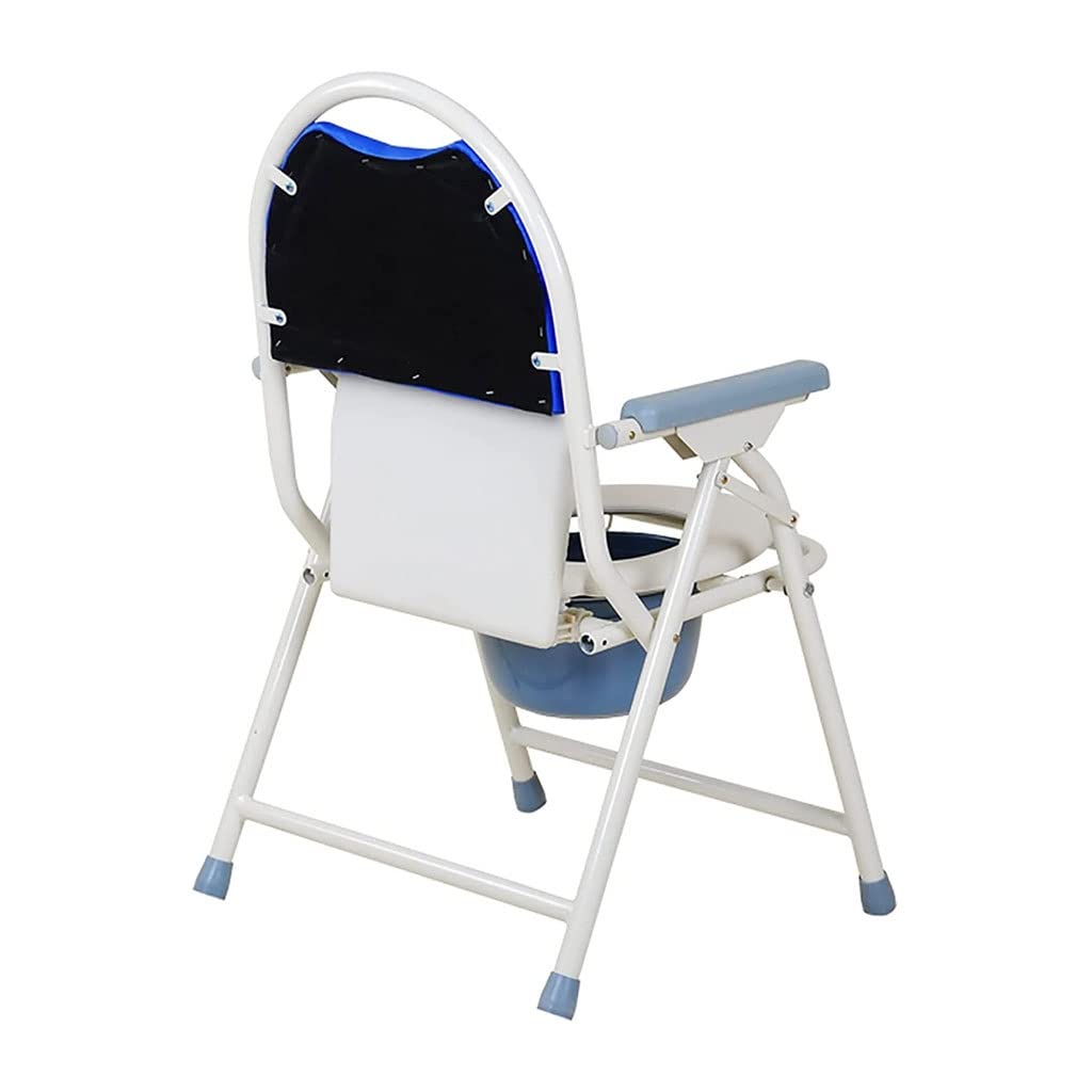 Silla de ducha plegable para mesita de noche, silla de inodoro pesada con respaldo, reposabrazos y extraíble, fácil limpieza, silla de ducha para ancianos discapacitados, silla alternativa de