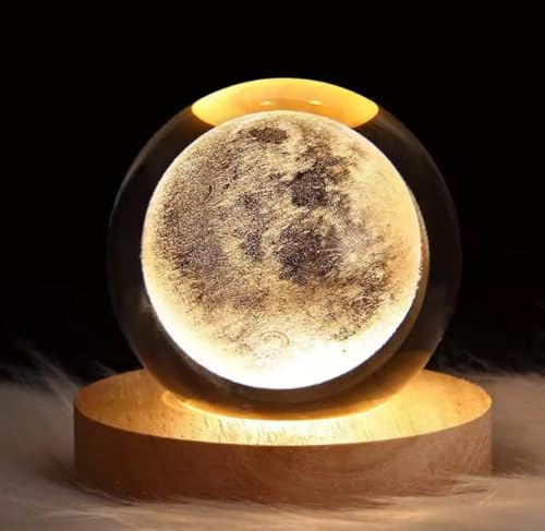 Kids Dukaan 3D Moon Night Lamp, Warm White - Image 3