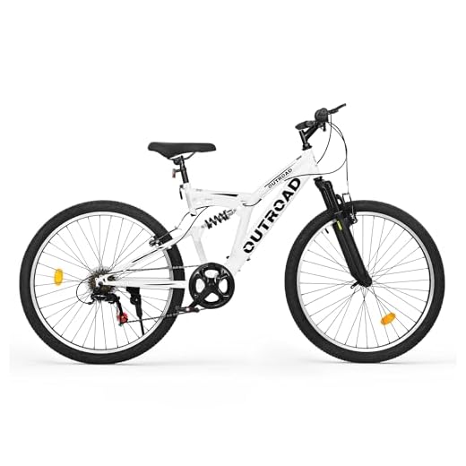 Outroad 26 Inch Mountain Bike, 7-Speed/High-Carbon Steel/Aviation Grade Frame with V Brake, Adjustable Ergonomic Seat Bicycle for Men Women Adult, MTB with Shock Absorption System, White