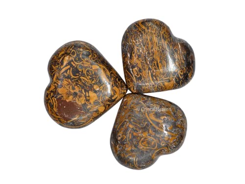 Image of Certified Mariyam Jasper Heart Palm Pebbles Stones For Anxiety Stress Relief Massage - Aaa Grade Original Healing Gemstone Agate Heart Palm Stone For Yoga Meditation Spiritual