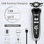 Electric Razor for Men, RUEOO 3D Rechargeable Men's Electric Shaver Beard Trimmer with 3 Gears Wet&Dry, Gift for Men