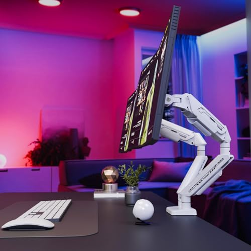 Fydeamer デュアルモニターアーム 2画面 17-35インチ対応 PC湾曲モニター対応 液晶ディスプレイアーム ゲーミングモニタースタンド ガススプリング VESA規格対応 75X75/100X100 多角度調節 耐荷重11kg デュアルアーム ホワイト の商品画像 6