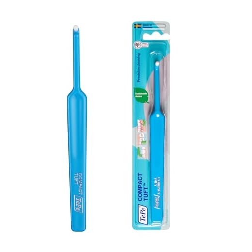 TePe Compact Tuft - Cepillo de ortodoncia especial compacto, cabezal pequeño, colores aleatorios