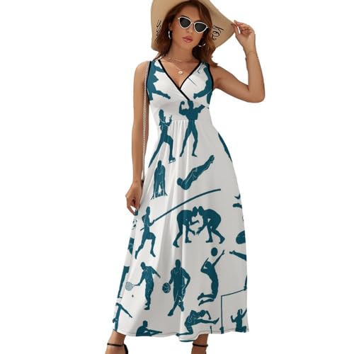 Robe maxi décontractée d'été col V vêtement léger et fluide - 6