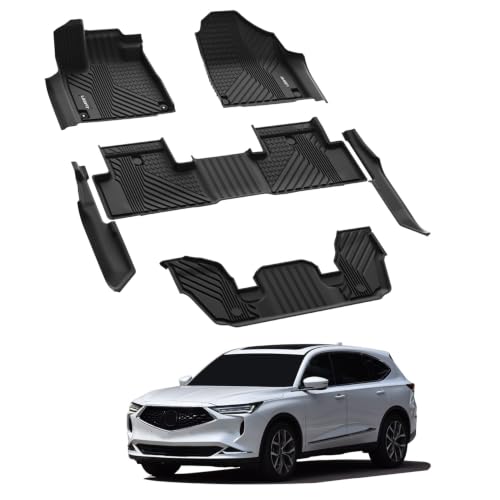 Image of LASFIT Floor Mats for 2022-2026 Acura MDX, 3-Row All Weather Floor Liners
