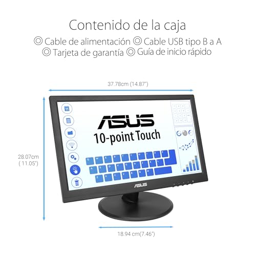 Asus Vt169he - LeD-Monitor - 40.6 Cm (16") - Touchscreen - 1920 X 1080 Full Hd (1080p) - 8