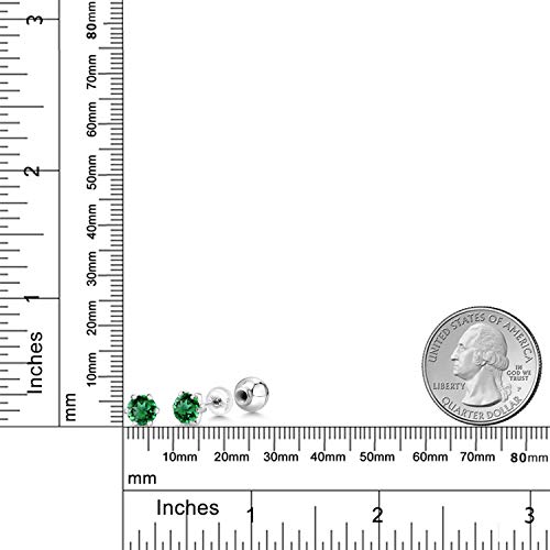 Gem Stone King 6MM Round Gemstone Birthstone Stud Earrings For Women | Pure PT900 Platinum 900 Six Prong | Platinum Earrings For Women Men2