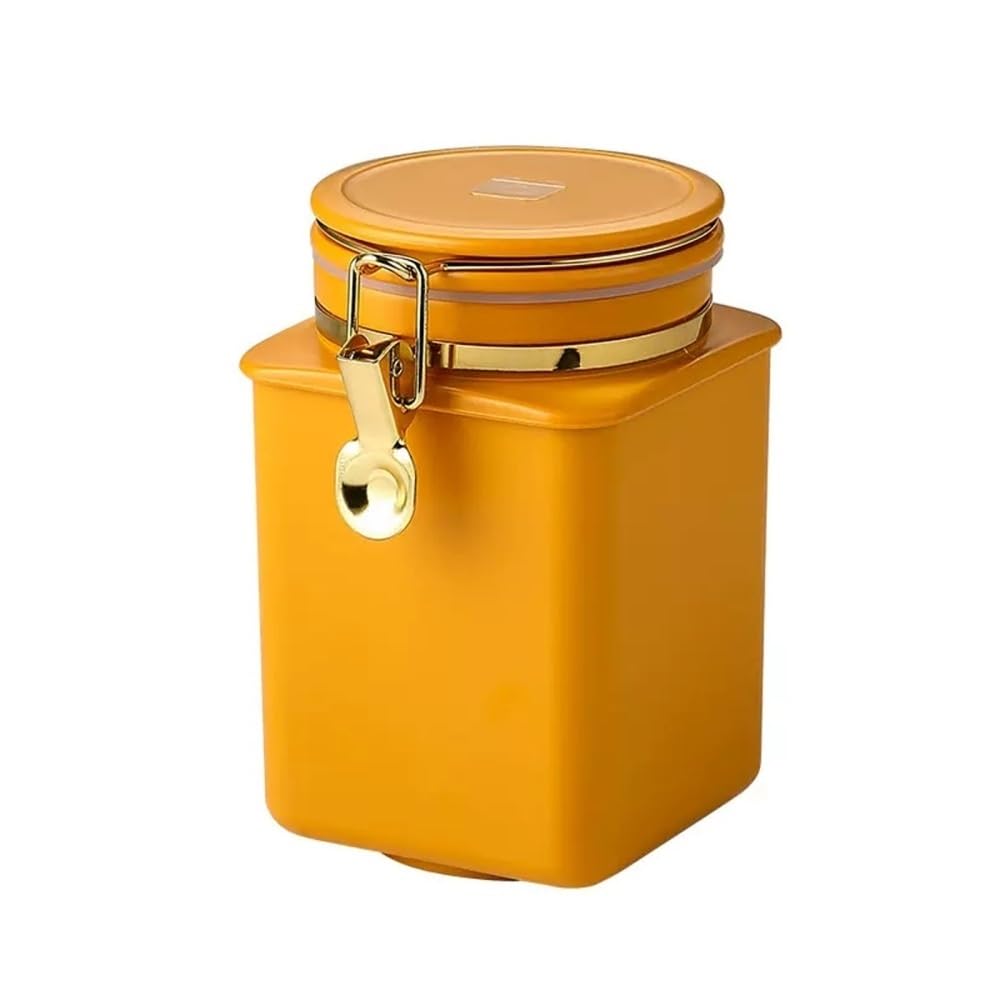 CHENGAIJIAN Tea Canister Airtight Tea Coffee Canister - 37oz Sealable Container for Beans, Nuts(Orange)