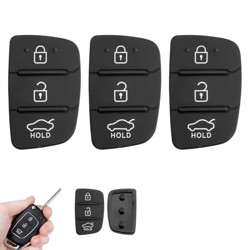 3 Pièces Coque Clé de Voiture Silicone Compatible pour Hyundai I10 I20 I30 I40 Ix20 Ix30 Ix25 Ix35 Ix45 Elantra Tucson Santa Fe Solaris, Boitier de...