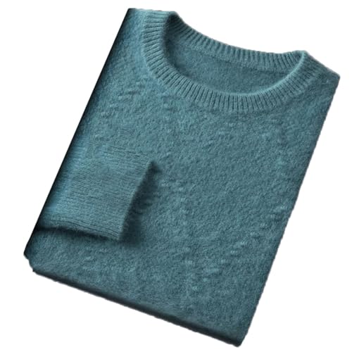 Men's Crew Neck 100 Pure Mink Cashmere Sweater Winter Thick Warm Pullover Casual Loose Long Sleeve Large Size