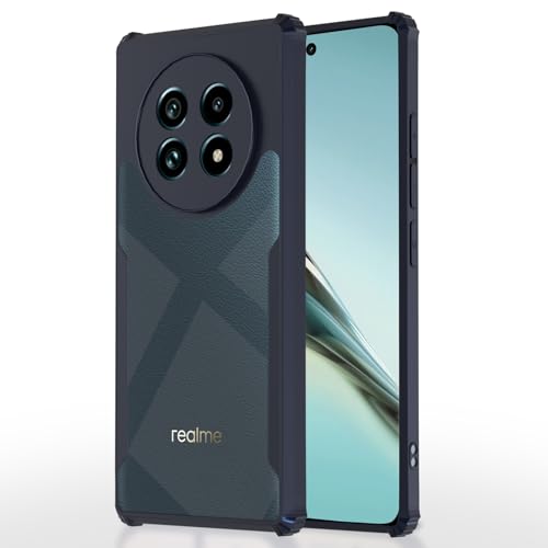 Image of Pikkme Crystal Clear Transparent Back Cover | Ultra Hyrbid | Full Camera Protection | Raised Edge | Bumper Case for Realme 13 Pro 5G / Realme 13 Pro Plus 5G (Blue)