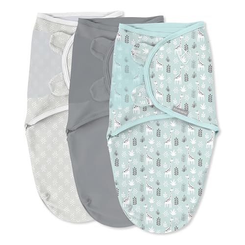 Image of SwaddleMe by Ingenuity Original Swaddle, Size Small/Medium, For Ages 0-3 Months, 7-14 Pounds, Up to 26 Inches Long, 3-Pack Baby Swaddle Blanket Wrap - Our Tall Friends