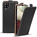 Produktbild Verco Flip Cover für Samsung Galaxy A22 4G Case, Samsung M22 Hülle Flipstyle Schutzhülle für Samsung A22 4G Hülle Kunstleder Tasche vertikal klappbare Handyhülle, Schwarz