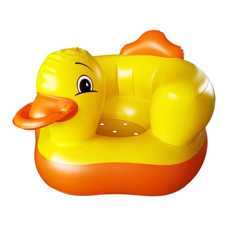 Image of Baby Sitting Chair for 3-36 Months, Inflatable Sofa seat with Air Pump | Portable Feeding Booster for Kids | Cushion Back Support for Infants | Chairs Sitter for Outdoor Kids