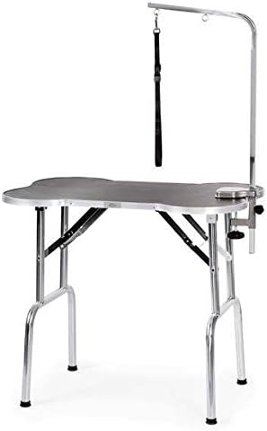 Master Equipment Black Bone Shaped Folding Groomers Table 36" Grooming Arm & Loop - Choose Size (Medium - 36" L x 24" W 30¾"H)