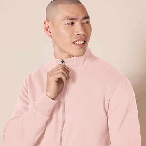 Image of Amazon Essentials Men's Standard Full-Zip Fleece Mock Neck Midweight Sweatshirt with Pockets