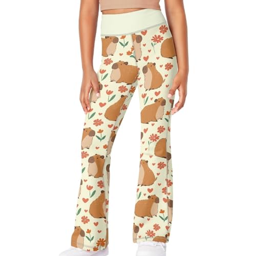 Cozeyat Girl's Flare Leggings High Waisted Bootcut Yoga Pants Kids Dance Bell Bottoms Leggings 5-14 Years3
